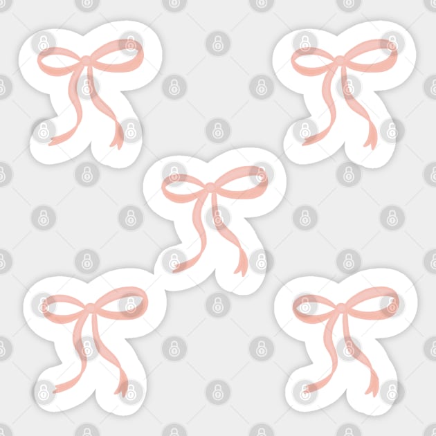 Cute Coquette pale pink ribbon bows bundle pack girly aesthetic this is me if you even care Sticker by JuneNostalgia